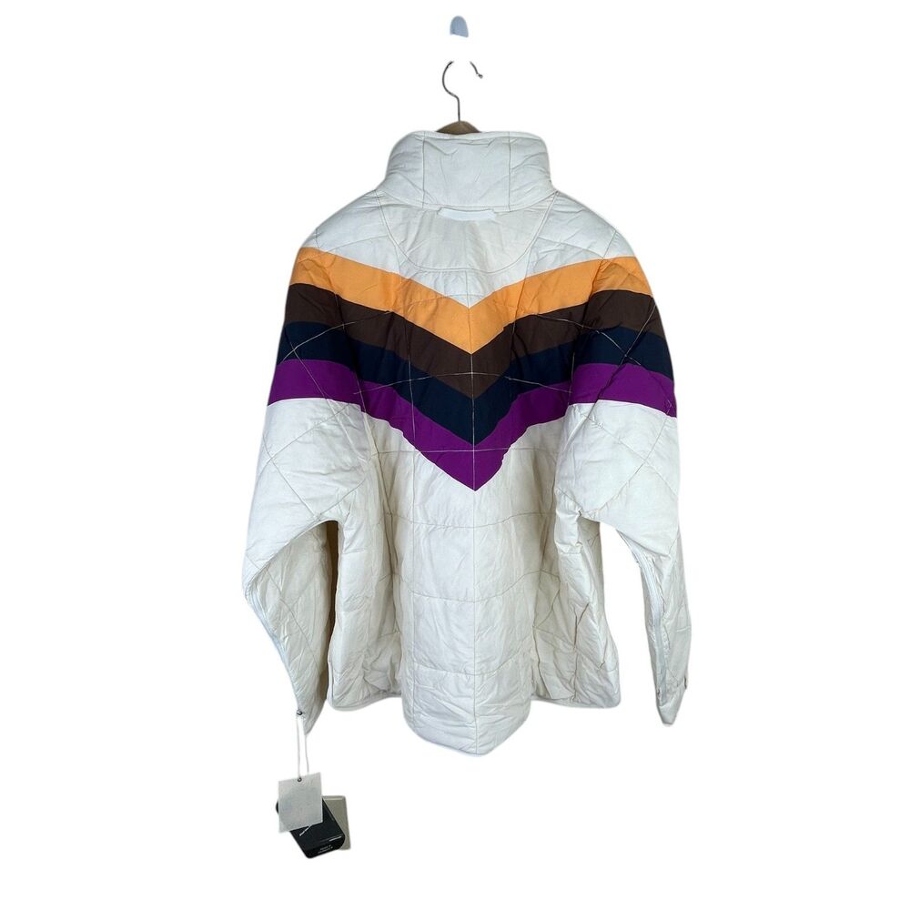 NWT FP Movement x Hatch Printed Puffer Jacket Sz L Ivory Chevron Combo Maternity - Picture 5 of 12